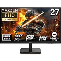 Amazon.co.jp: MAXZEN ゲーミングモニター 27インチ 240Hz FHD(1920